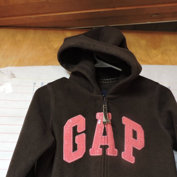 GAP KIDS zip up hoodie sz XL (12) brown & pink - Picture 8 of 8